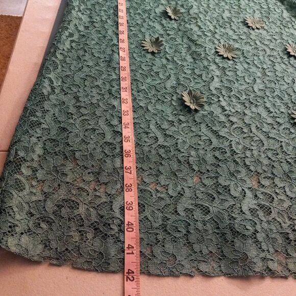 Vintage Green Lace with Daisys Dress - Picture 9 of 11
